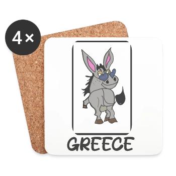 Zypern - cyprus - Ayia Napa  - Esel - Untersetzer (4er-Set) - Weiß - Vorne