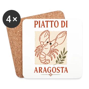 Piatto di Aragosta Hummer Italien Retro - Untersetzer (4er-Set) - Weiß - Vorne