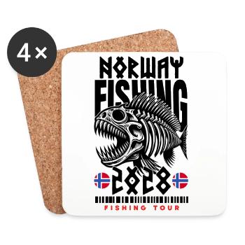 Norway Fishing 2028 - Coasters (set of 4) - white - Front