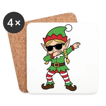 Lutin Dab Noël Chic - Dessous de verre (lot de 4) - blanc - Devant
