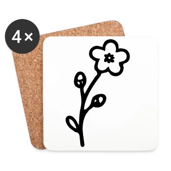 Fleur 3 - Dessous de verre (lot de 4) - blanc - Devant