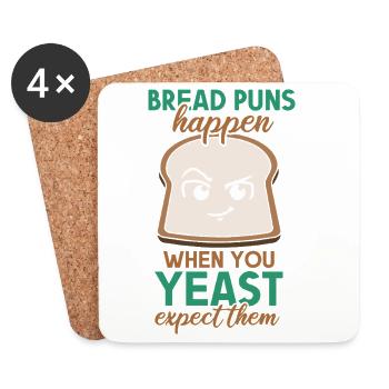 Bread Baker Bakery Bread Roll Baking - Coasters (set of 4) - white - Front