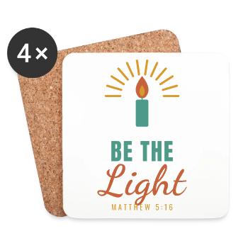 Be The Light – Matthew 5:16 Christian - Untersetzer (4er-Set) - Weiß - Vorne