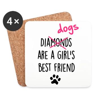 dogs girls best friend - Untersetzer (4er-Set) - Weiß - Vorne