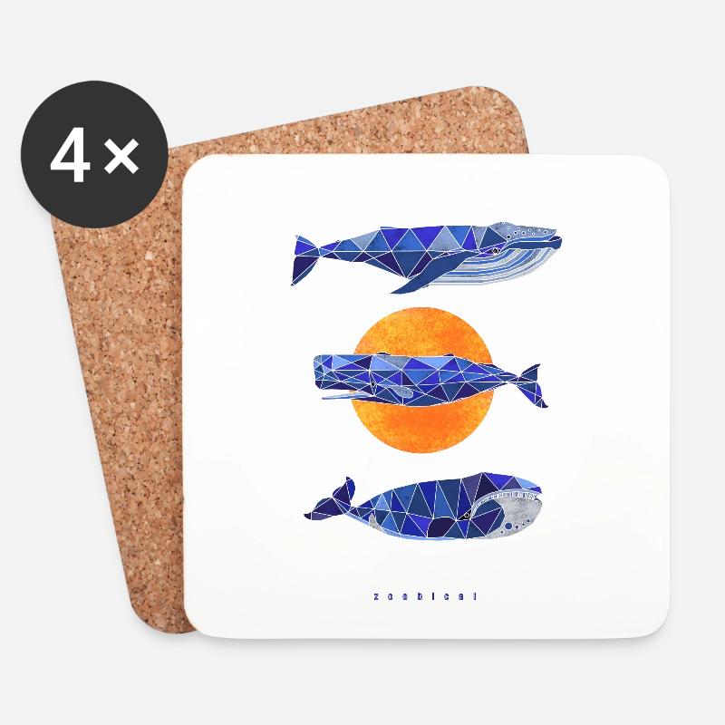 three whales - Untersetzer (4er-Set) - Weiß