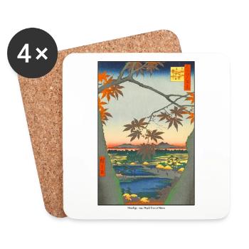 Japanese Art Hiroshige - Coasters (set of 4) - white - Front