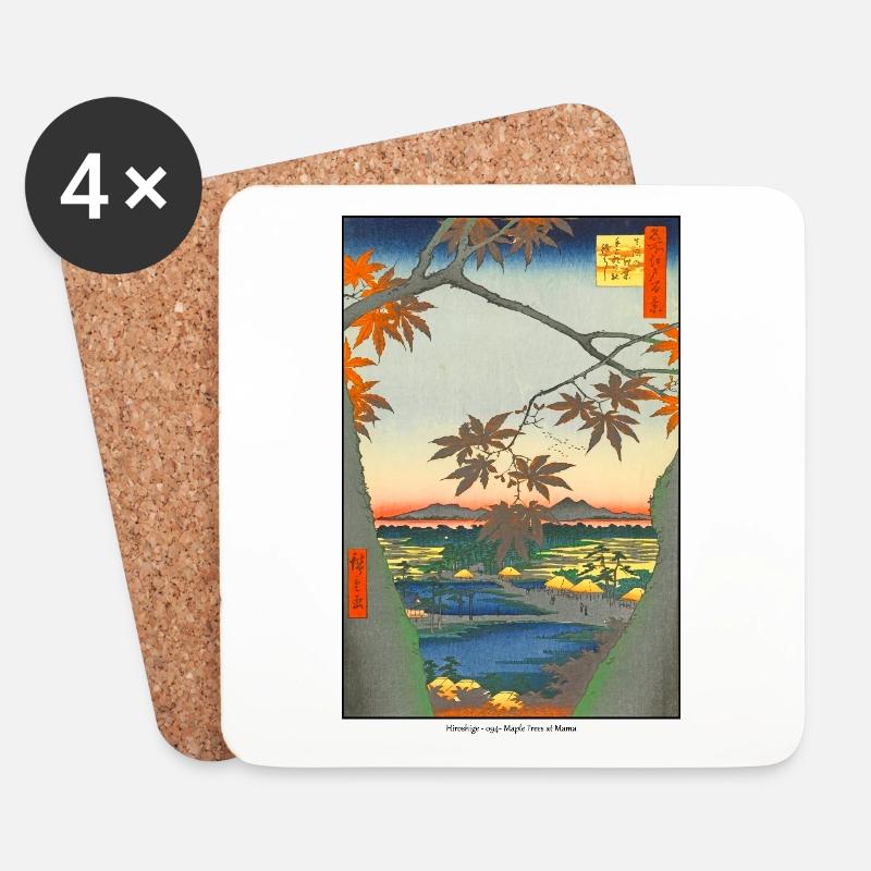 Japanische Kunst Hiroshige - Untersetzer (4er-Set) - Weiß