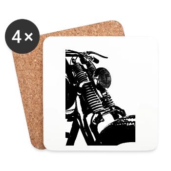 Close-up motorcycle idea gift biker birthday - Coasters (set of 4) - white - Front