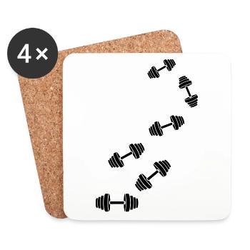 Dumbbell weights icon - Coasters (set of 4) - white - Front