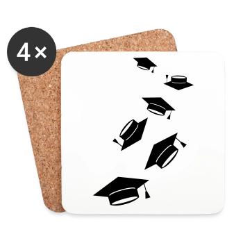 Student Abschluss - Untersetzer (4er-Set) - Weiß - Vorne