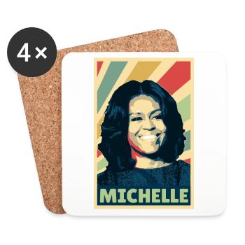 Michelle Obama Vintage Farben - Untersetzer (4er-Set) - Weiß - Vorne