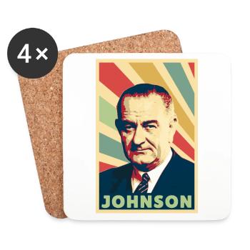 Lyndon B Johnson Vintage Colors - Coasters (set of 4) - white - Front