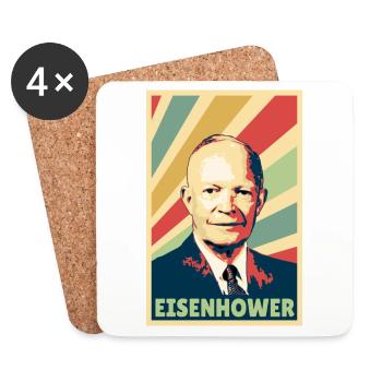 Dwight D. Eisenhower Vintage Farben - Untersetzer (4er-Set) - Weiß - Vorne