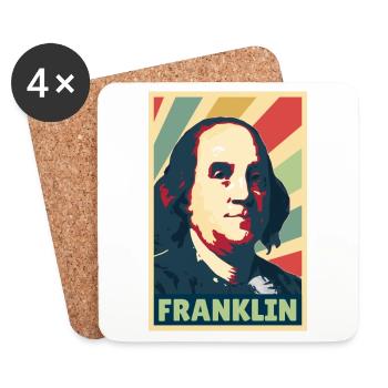 Benjamin Franklin Vintage Farben - Untersetzer (4er-Set) - Weiß - Vorne