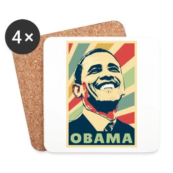 Barack Obama Vintage Colores - Dessous de verre (lot de 4) - blanc - Devant