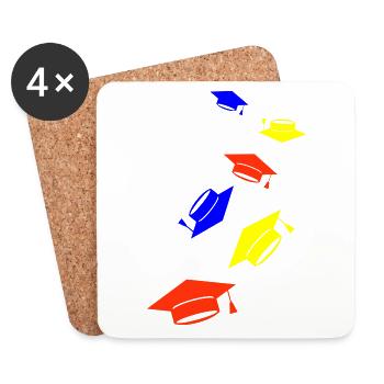 Student Abschluss - Untersetzer (4er-Set) - Weiß - Vorne