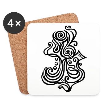 Figure de feu - Dessous de verre (lot de 4) - blanc - Devant
