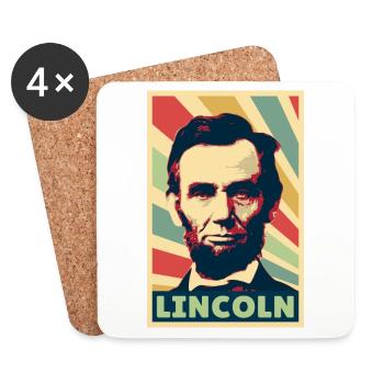 Abraham Lincoln Colores vintage - Dessous de verre (lot de 4) - blanc - Devant