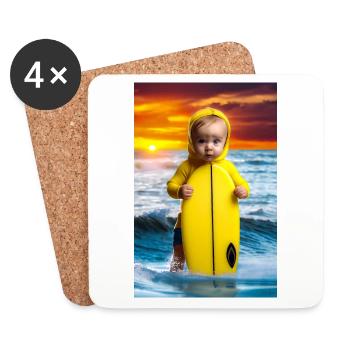 Surfer Baby - Untersetzer (4er-Set) - Weiß - Vorne