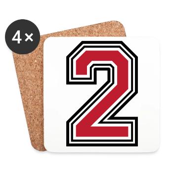 2 Number symbol - Coasters (set of 4) - white - Front