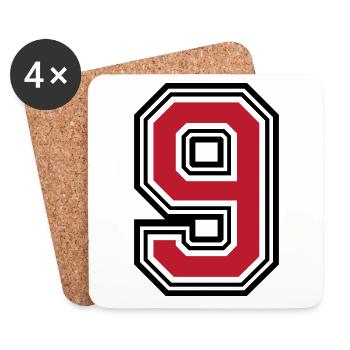 9 Zahl symbol - Untersetzer (4er-Set) - Weiß - Vorne