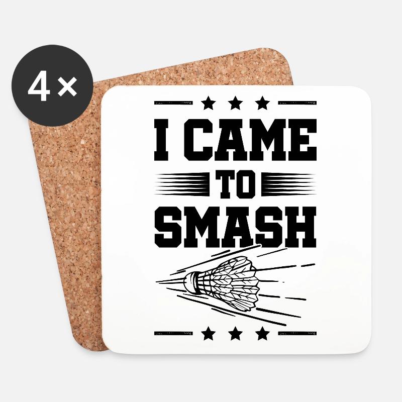badminton smash - Untersetzer (4er-Set) - Weiß