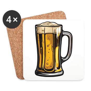 Beer Glass Icon - Coasters (set of 4) - white - Front
