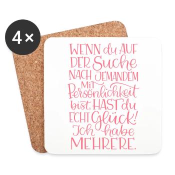 Persönlichkeit in Pink - Untersetzer (4er-Set) - Weiß - Vorne