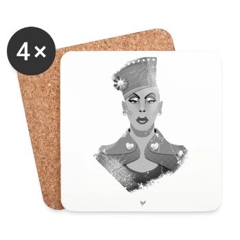 LGBT Drag Queen - Dessous de verre (lot de 4) - blanc - Devant