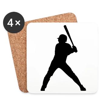 Baseball Batter Player Sports Gift - Coasters (set of 4) - white - Front