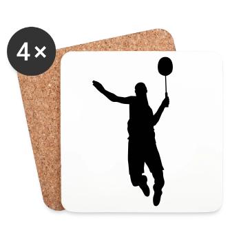Tennis Badminton Cadeau pour joueur de badminton - Dessous de verre (lot de 4) - blanc - Devant