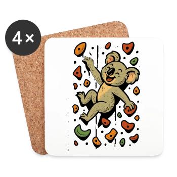 Bouldern Koala Bär Klettern Retro Geschenk - Untersetzer (4er-Set) - Weiß - Vorne