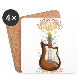 Guitar Graphic Guitar Player Rock Band Member Musi - Untersetzer (4er-Set) - Weiß - Vorne