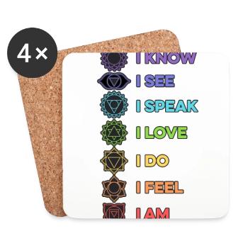 I Know I See I Speak I Love I Do I Feel I Am Media - Untersetzer (4er-Set) - Weiß - Vorne