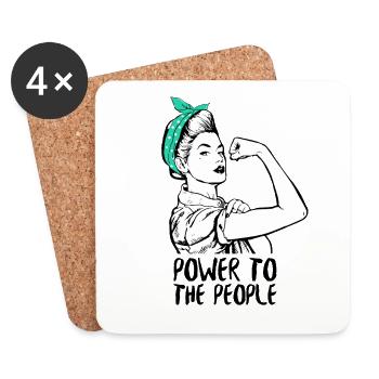 Power To The People (Power Woman) - Dessous de verre (lot de 4) - blanc - Devant