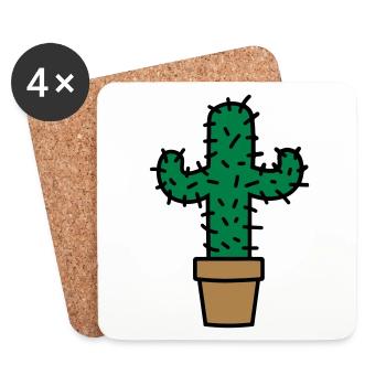 Cactus Kaktus Geschenkidee gift idea - Untersetzer (4er-Set) - Weiß - Vorne