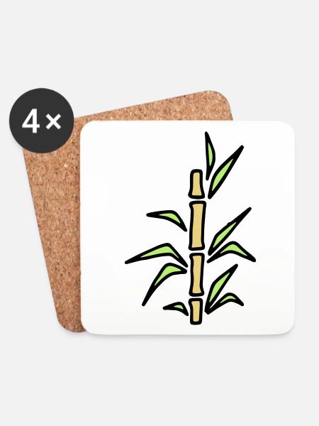 Bamboo bamboo bamboo cane - Coasters (set of 4) - white