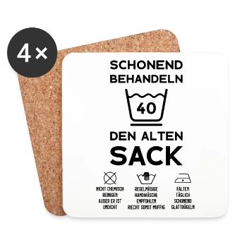 40. GEBURTSTAG HERREN 40 JAHRE SCHONEND BEHANDELN - Untersetzer (4er-Set) - Weiß - Vorne