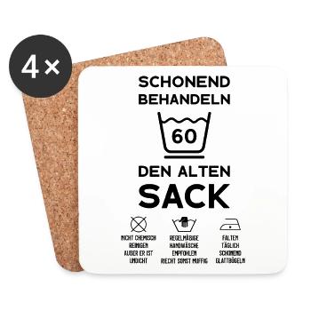 60. GEBURTSTAG HERREN 60 JAHRE SCHONEND BEHANDELN - Untersetzer (4er-Set) - Weiß - Vorne