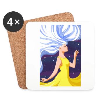 Ms. | Goddess in space - Coasters (set of 4) - white - Front