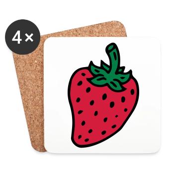 Strawberry Strawberry Berry - Coasters (set of 4) - white - Front