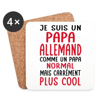 Papa Allemand comme un papa normal plus cool - Dessous de verre (lot de 4) - blanc - Devant