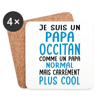 Papa Occitan comme un papa normal plus cool - Dessous de verre (lot de 4) - blanc - Devant