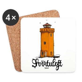 Svörtuloft Leuchtturm, Island - Untersetzer (4er-Set) - Weiß - Vorne
