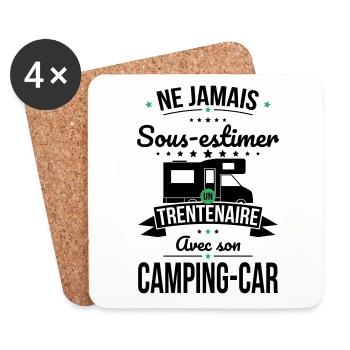 Sous-estimer un trentenaire avec son camping-car - Dessous de verre (lot de 4) - blanc - Devant