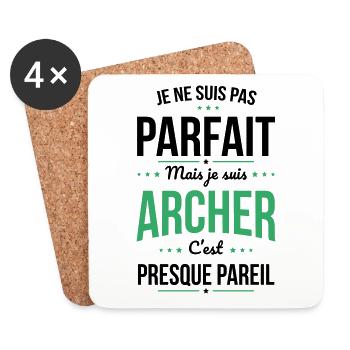 Je ne suis pas parfait mais mais je suis archer - Dessous de verre (lot de 4) - blanc - Devant