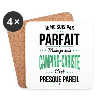 Pas parfait mais je suis camping-cariste - Dessous de verre (lot de 4) - blanc - Devant