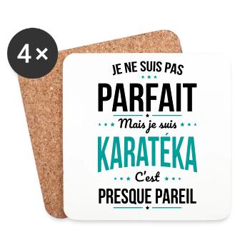 Je ne suis pas parfait mais je suis karatéka - Dessous de verre (lot de 4) - blanc - Devant