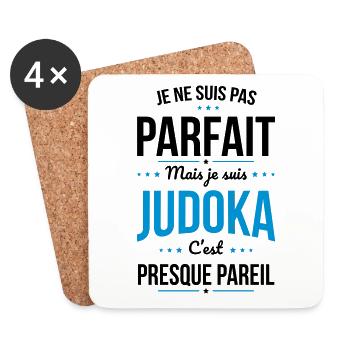 Je ne suis pas parfait mais je suis judoka - Dessous de verre (lot de 4) - blanc - Devant
