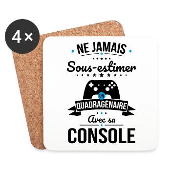 Sous-estimer un quadragénaire avec sa console - Dessous de verre (lot de 4) - blanc - Devant